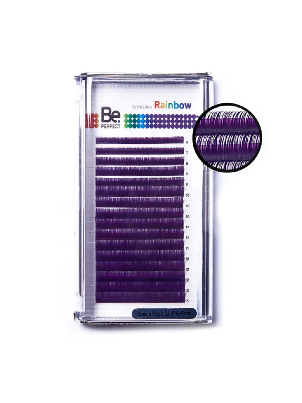 Ресницы для наращивания Be perfect Ombre Purple C + 0.10 6-13мм