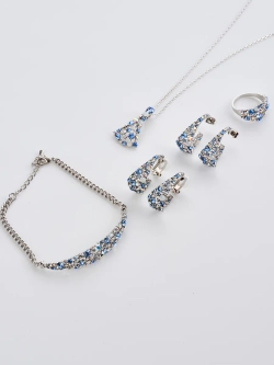 Браслет Россыпь из голубых камней Swarovski