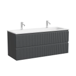 Тумба подвесная SANCOS Сноб Р (Snob R) 1195х445х500, c двумя ящиками оснащенными доводчиками, темный антрацит матовый, арт.SNR120MDH