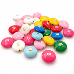 Бусина m&m с эмалью, цвет Платина - разные цвета эмали