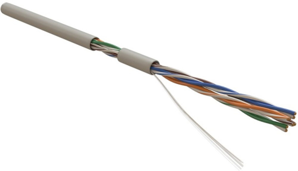 Кабель витая пара F/UTP 5e кат. 4 пары Hyperline FUTP4R-C5E-S24-IN-PVC-GY-305