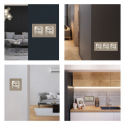 Розетка ЭРА Серия 12 12-2105-04 2P 16A-250В IP20 шампань | Эра 12