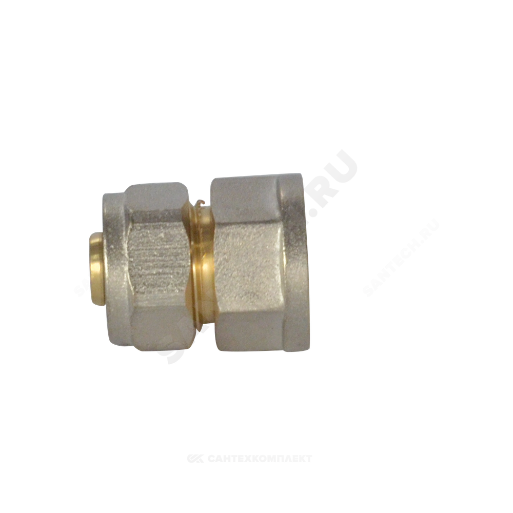 Муфта МП латунь никель обжим Дн 26х3/4" ВР ГОСТ 32415-2013 7002 Aquasfera 7002-05