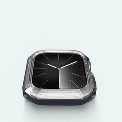 Чехол-бампер с темно-синими вставками от Dux Ducis для часов Apple Watch 44мм для моделей 4, 5, 6 и SE, серия Tamo Series Case