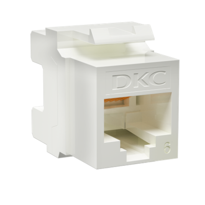 Модуль Keystone RJ45 CAT6 неэкранированный, 180 градусов, белый (форм-фактор A10)