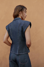 РУБАШКА С БАСКОЙ, ПОДПЛЕЧНИКАМИ ИЗ ЛЬНА — ZARA