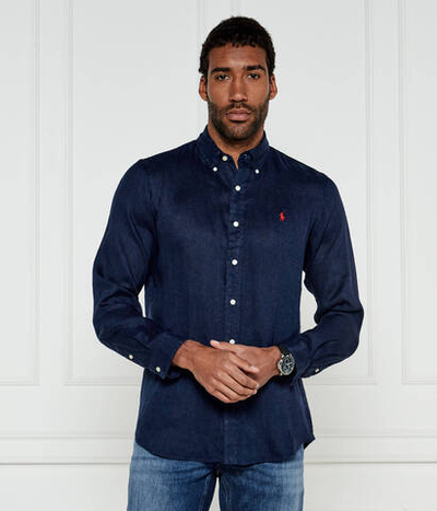 Льняная рубашка POLO RALPH LAUREN - темно-синий(710966294)