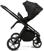 Детская коляска Peppy Monaco 3 в 1 с автокреслом Rise Black Black (черный), рама черная матовая