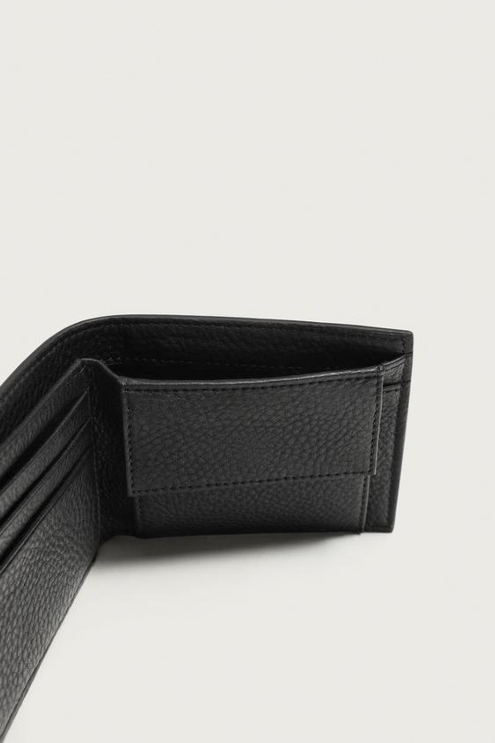 ZARA КОЖАНЫЙ КОШЕЛЕК, ЧЕРНЫЙ