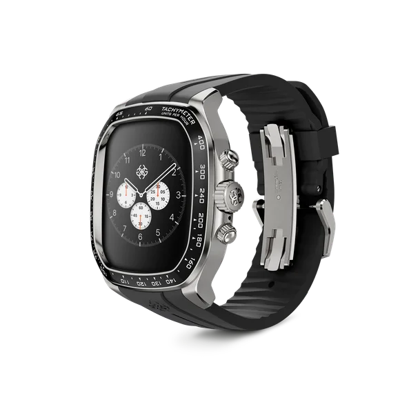 Корпус для Apple Watch CRS46 - Серебристый/Чёрный