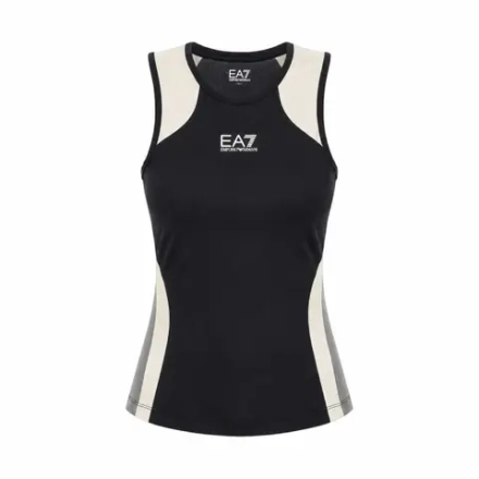 Топ теннисный EA7 Women Jersey Tank - black/butter/asphalt