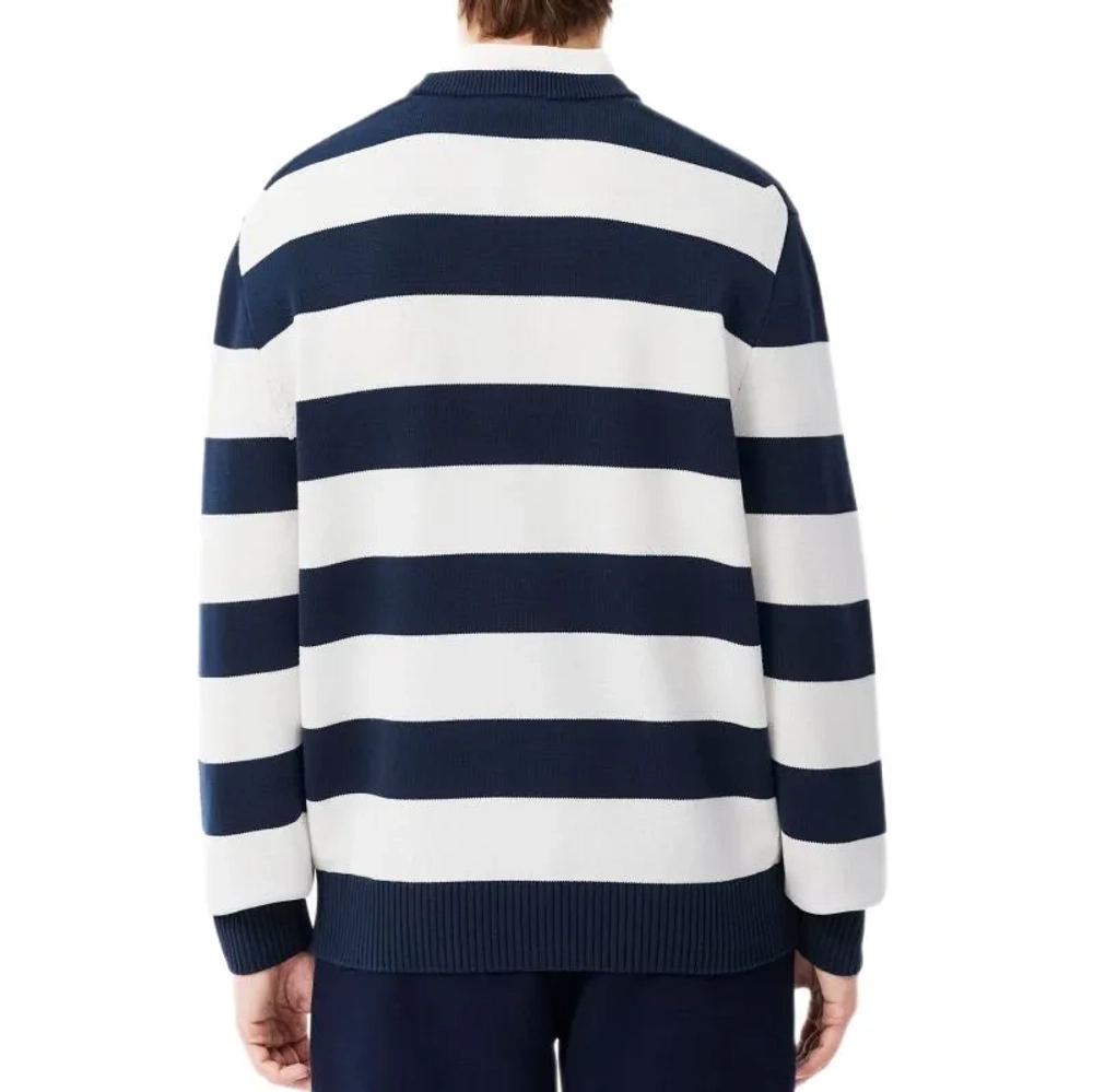 Куртка теннисная Lacoste Striped Cotton Crew Neck Sailor - navy blue/white