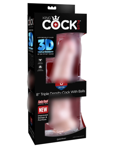 Фаллоимитатор King Cock Plus 8" Triple Density Cock with Balls - Flesh Pipedream 571921PD