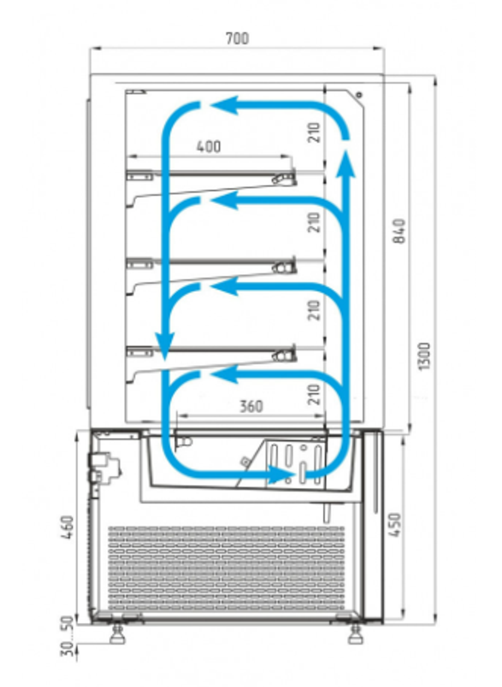 Кондитерская витрина CARBOMA COSMO KC71-130 VV 0,9-1 BUILT-IN