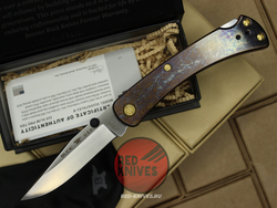Нож Buck 110 Slim Pro TRX Titanium (Legacy Collection 2023) - желтый огненный титан