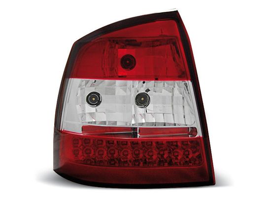 Задние фонари Opel Astra G red white led