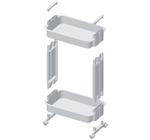 Стойка на колесах широкая (2 секции) М2732, белый