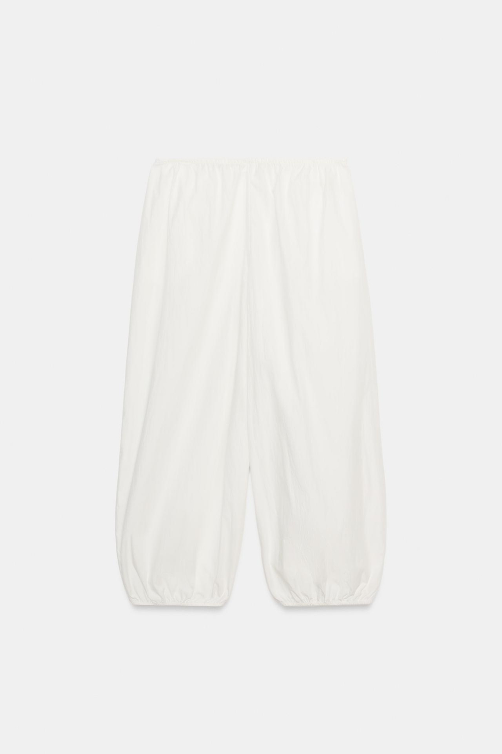 ZARA БРЮКИ ИЗ ЭЛАСТИЧНОЙ ТЕХНИЧЕСКОЙ ТКАНИ, БЕЛЫЙ