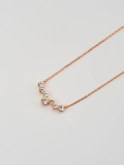 Колье-дуга Эльза с белыми кристаллами Swarovski