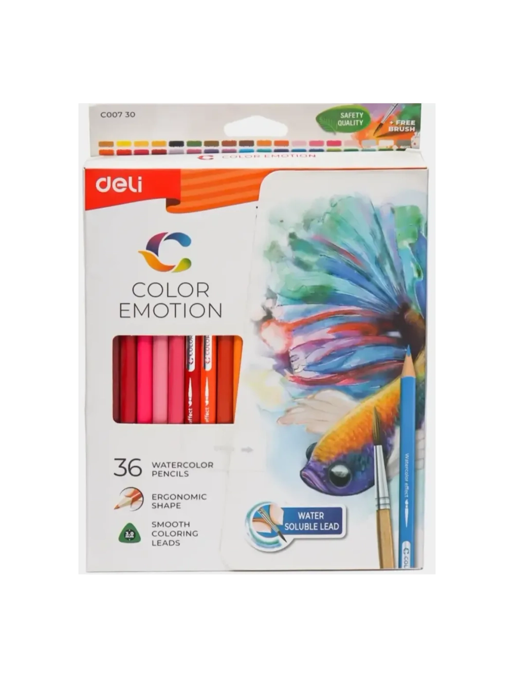 Карандаши акварельные художественные 36цв. Deli Color Emotion, липа EC00730