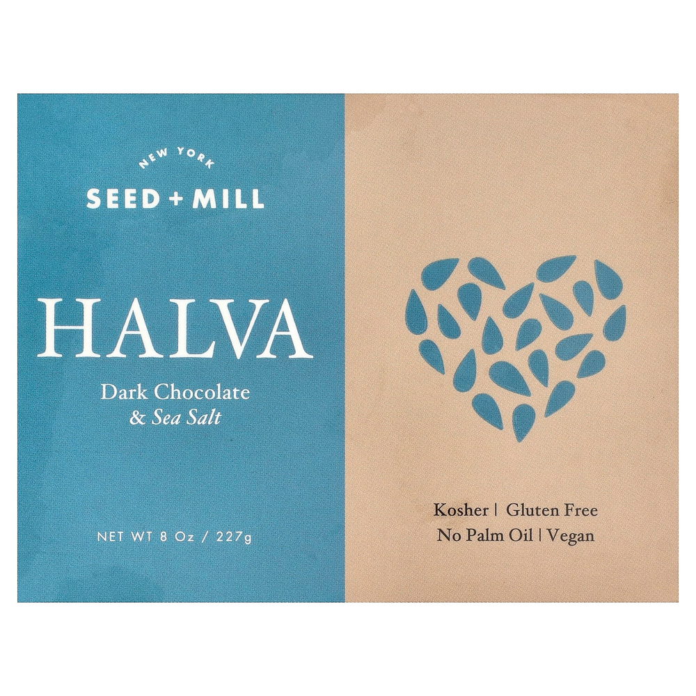 Seed + Mill, хальва, темный шоколад и морская соль, 227 г (8 унций)
