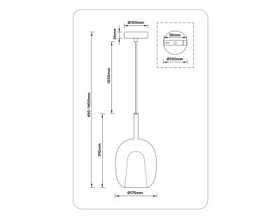 Светильник подвесной LH11123 BK/WH/SM черный/белый/дымчатый E27 max 60W D175*310