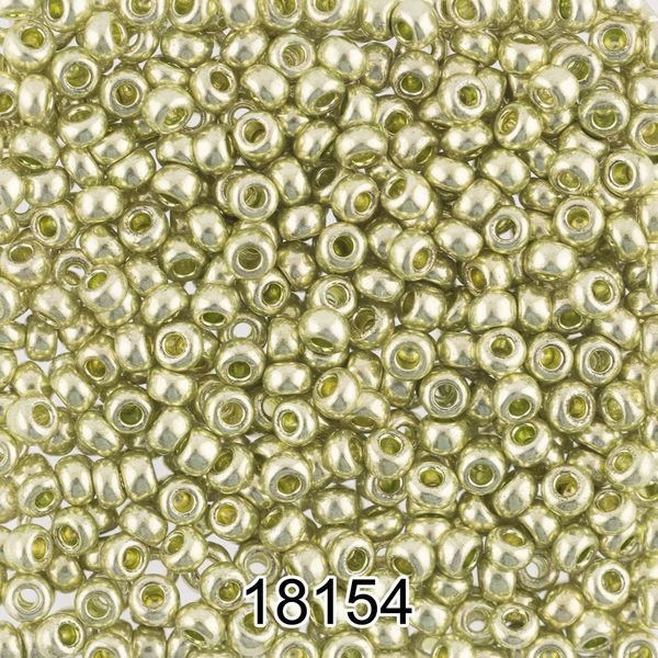 Бисер Preciosa 10/0 (2.3 мм), 500 г, 18154 (Ф395) фисташковый/металлик