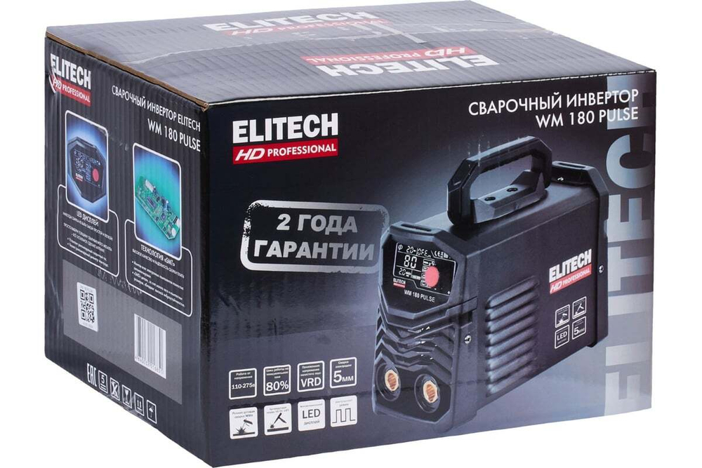 Инверторный сварочный аппарат Elitech HD WM 180 Pulse 204465
