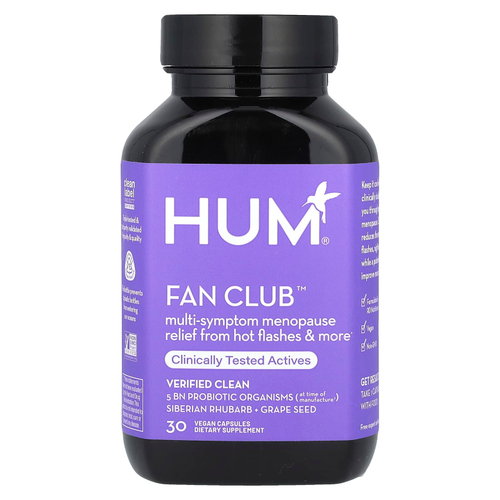 HUM Nutrition, Fan Club™, средство для облегчения симптомов менопаузы, 30 веганских капсул
