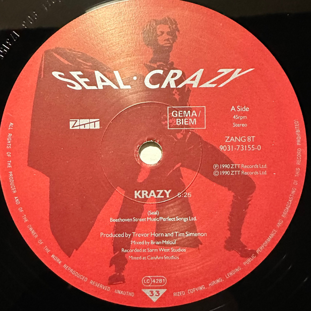 Seal - Crazy (Европра 1990г.) 12", 45 RPM