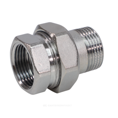 Соединитель латунь хром американка Ду 32 (1 1/4") прямой ВР/НР R18 Giacomini R18X006
