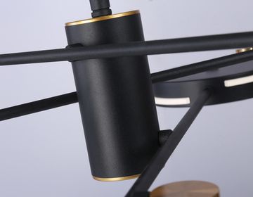 Потолочный светодиодный светильник 50W 3000K-6400K FL51639/6 BK/GD черный/золото Comfort LineTech Ambrella