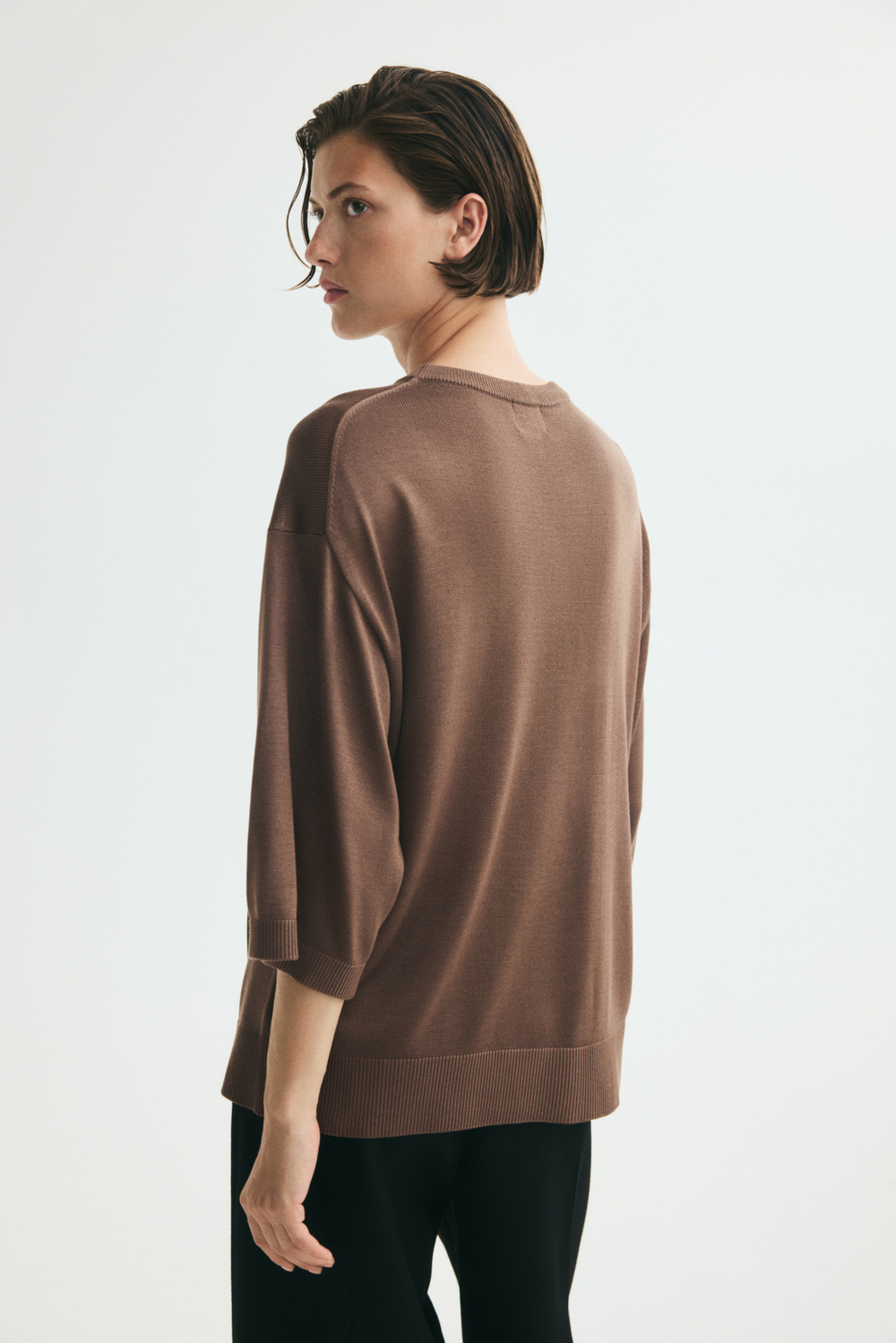 Тонкий трикотажный топ с короткими рукавами - H&M