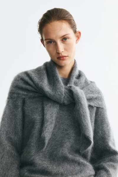 Шерстяной джемпер с шалью - H&M