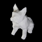 Фигурка БУЛЬДОГ, низкополигональная, дизайнерская. Low Poly Bulldog 19 см., белая