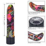 Черный мини-вибратор 12,75см с цветочным принтом California Exotic Novelties Lil Fucker Mini G-Spot Vibrator SE-4410-09-3