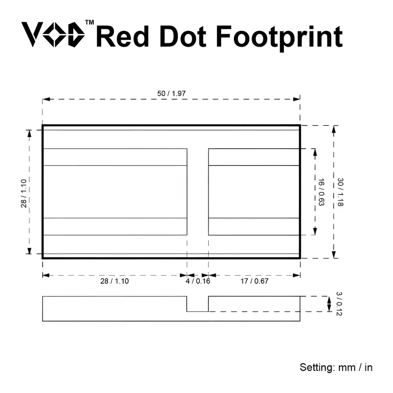 Прицел коллиматорный Vector Optics Frenzy FA 1x18x22 MRT (SCRD-M75) - схема крепления VOD