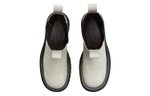 Bottega Veneta Lug Chelsea Top Grain Cow Leather Short Chelsea Boots Women"s White Black