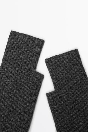 Massimo Dutti Трикотажные митенки из 100% кашемира, серый