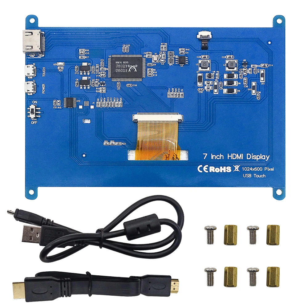 Вставной 7-дюймовый сенсорный экран для микрокомпьютера (Orange и Raspberry PI, IPS)