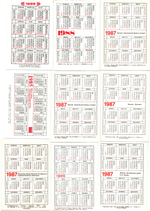 Календарики карманные 25 штук. Виды городов, достопримечательности 1985 - 1991 гг.