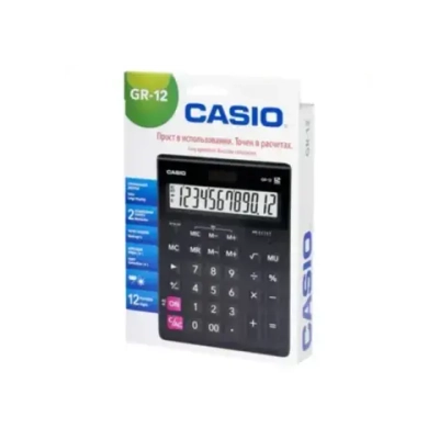 Калькулятор CASIO GR-12-W , 12р., черный GR-12-W-EP