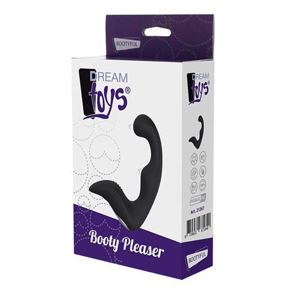 Чёрный перезаряжаемый массажёр простаты BOOTY PLEASER (Цвет: черный)