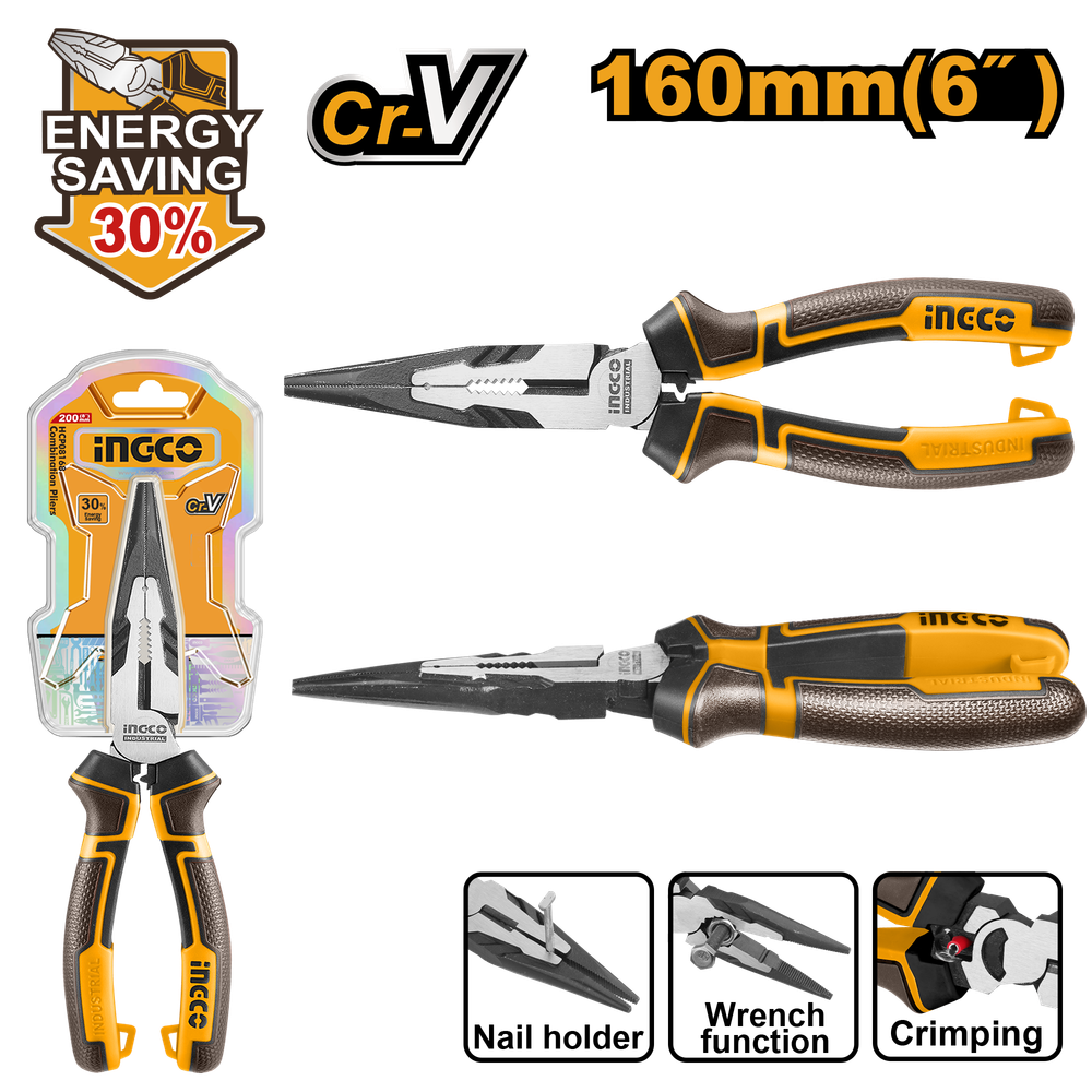 Тонкогубцы INGCO HHLNP28160 INDUSTRIAL 160 мм Тонкогубцы INGCO HHLNP28160 INDUSTRIAL 160 мм