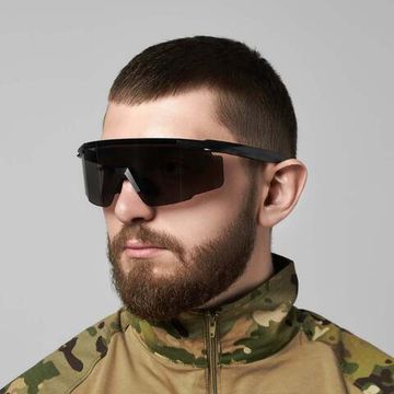 Баллистические очки с диоптриями GL-2 / Тактические очки для стрельбы / 3 сменные линзы