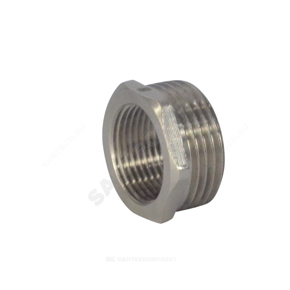Футорка латунь никель Ду 25х15 (1"х1/2") НР/ВР SantechSystems