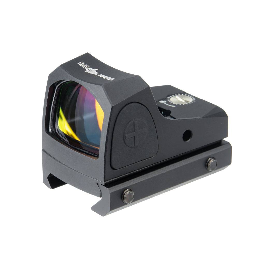 Прицел коллиматорный Veber Wolf Reflex 124 RD (открытый, объектив 24мм, 2 МОА, метка точка красная, weaver, IPX4)