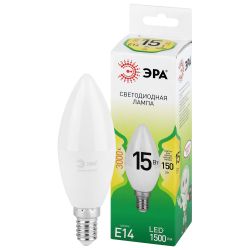 Лампа светодиодная ЭРА GREEN LINE LED B35-15W-830-E14 GL 15Вт свеча теплый свет E14 | Лампы cветодиодные Свеча (B/C)