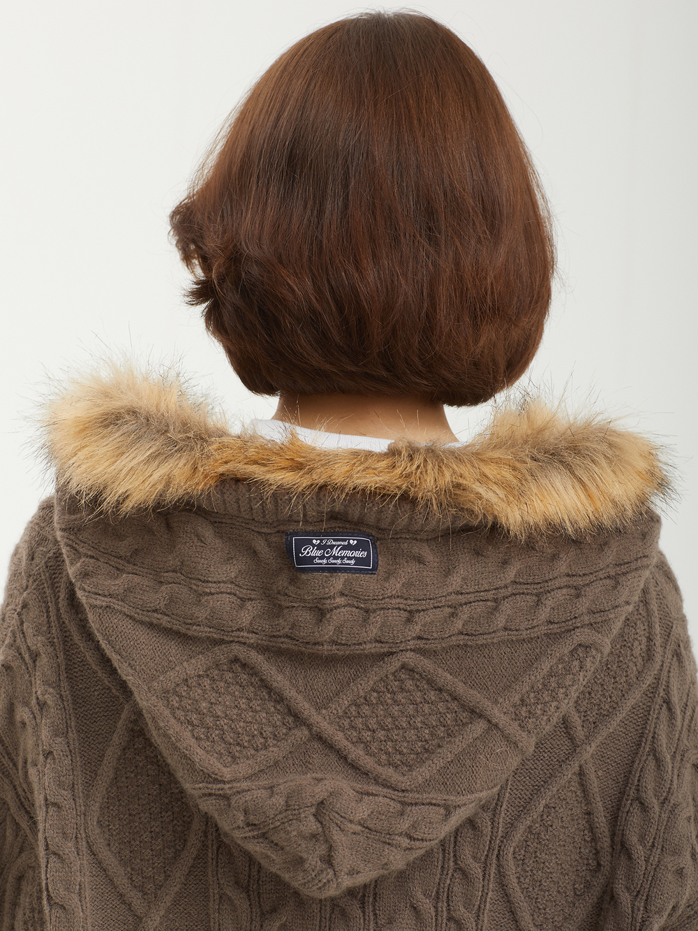Женская Толстовка Removable Shearling Knit Zip Brown
