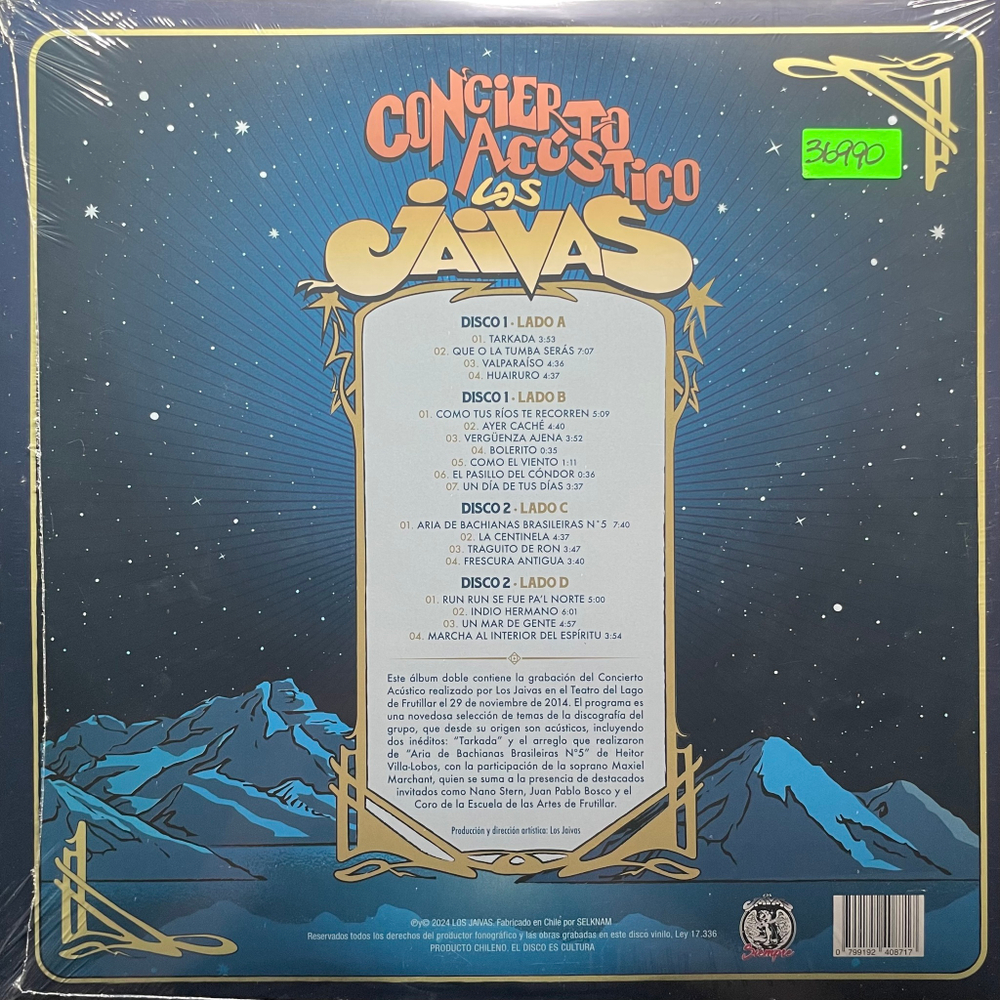 Los Jaivas ‎– Concierto Acústico 2LP (Чили 2024г.)